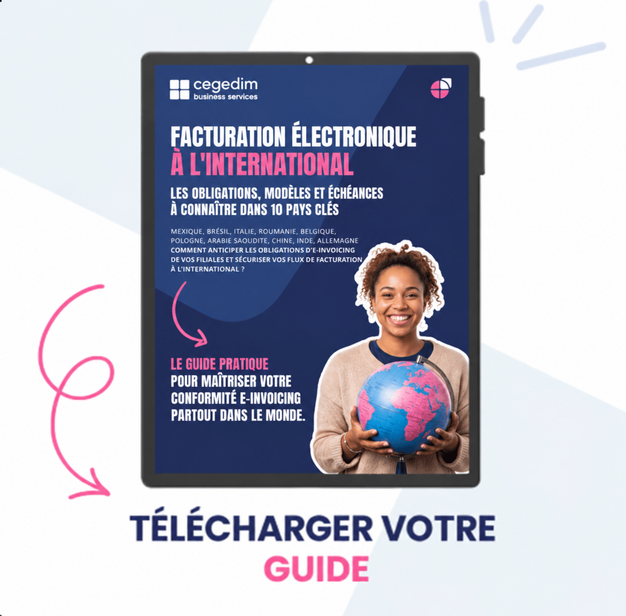 Guide Cegedim affiché sur tablette